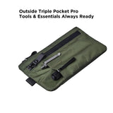 ALPAKA Zip Clutch Dark Green X - Pac VX21 - Functions as Zipper Wallet and EDC Carrier - Weatherproof and RFID Blocking Material - 3 External Slots for EDC Gear - 3 Inside Pockets