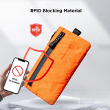 ALPAKA Zip Clutch Hot Orange X - Pac VX25 - Functions as Zipper Wallet and EDC Carrier - Weatherproof and RFID Blocking Material - 3 External Slots for EDC Gear - 3 Inside Pockets