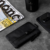 ALPAKA Zip Pouch Black X - Pac - RFID - Blocking Small Cash and Card Zip Wallet with Carbon Neutral, Weatherproof Fabrics, YKK Zipper, EDC Pouch for Men Travel