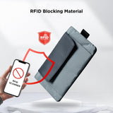 ALPAKA Zip Pouch Coin - Compact EDC Card Holder and Cash Wallet - RFID Blocking Minimalist Travel Wallet - Weatherproof Slate Grey X - Pac VX21 Fabric