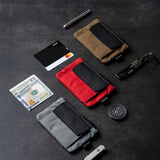 ALPAKA Zip Pouch Coin - Compact EDC Card Holder and Cash Wallet - RFID Blocking Minimalist Travel Wallet - Weatherproof Slate Grey X - Pac VX21 Fabric