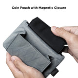 ALPAKA Zip Pouch Coin - Compact EDC Card Holder and Cash Wallet - RFID Blocking Minimalist Travel Wallet - Weatherproof Slate Grey X - Pac VX21 Fabric