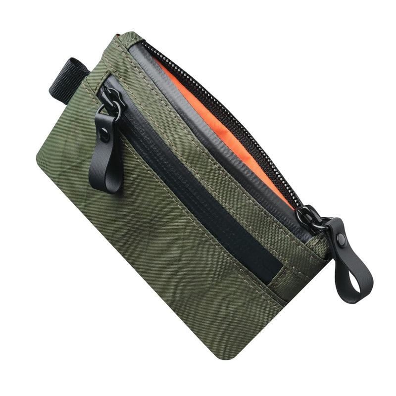 ALPAKA Zip Pouch Dark Green X - Pac - RFID - Blocking Small Cash and Card Zip Wallet with Carbon Neutral, Weatherproof Fabrics, YKK Zipper, EDC Pouch for Men Travel