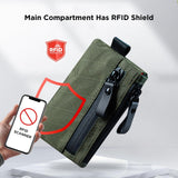 ALPAKA Zip Pouch Dark Green X - Pac - RFID - Blocking Small Cash and Card Zip Wallet with Carbon Neutral, Weatherproof Fabrics, YKK Zipper, EDC Pouch for Men Travel