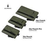 ALPAKA Zip Pouch Dark Green X - Pac - RFID - Blocking Small Cash and Card Zip Wallet with Carbon Neutral, Weatherproof Fabrics, YKK Zipper, EDC Pouch for Men Travel