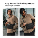 ALPAKA Zip Pouch Max V2 - Black Axoflux 210D Water Resistant Fabric, Weatherproof YKK Zippers,Front Zip Pocket, Compact Men Sling Bag - Passport Holder & Travel Wallet Pouch for Family Men