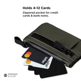 ALPAKA Zip Pouch Pro X - Pac VX21 - Slim Zipper Wallet with RFID Blocking, ID Card Holder, YKK Zippers Multi - tool Slot, Weatherproof Fabric Small Tech Pouch for Men Travel (Dark Green)