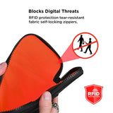 ALPAKA Zip Travel Wallet Black Axoflux 210D - RFID Passport Holder - Self Locking Zipper - Tear Resistant Material - Four Pockets and Two Card Slots - HUB Accessories Compatible