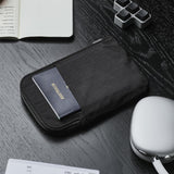 ALPAKA Zip Travel Wallet Black Axoflux 210D - RFID Passport Holder - Self Locking Zipper - Tear Resistant Material - Four Pockets and Two Card Slots - HUB Accessories Compatible