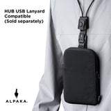ALPAKA Zip Travel Wallet Black Axoflux 210D - RFID Passport Holder - Self Locking Zipper - Tear Resistant Material - Four Pockets and Two Card Slots - HUB Accessories Compatible
