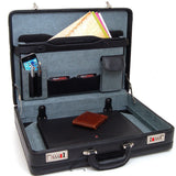 Alpine Swiss Mens Briefcase | Expandable Genuine Leather Attache Briefcase For Men | Dual Combination Lock Business Case
