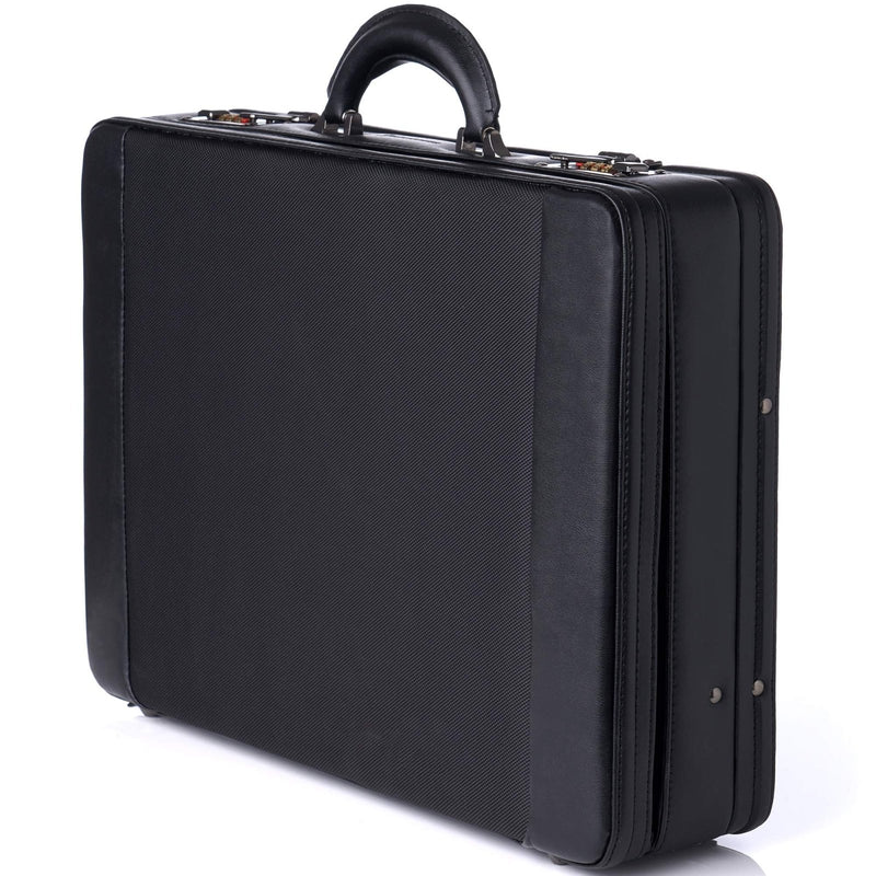 Alpine Swiss Mens Briefcase | Hard Side Business Case | Expandable Attache Case For Men | Dual Combination Locks | Padded Interior | Multi Organizer Pockets | Manufacturer’s Warranty