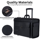 Alpine Swiss Rolling 17" Laptop Briefcase on Wheels Attache Lawyers Case Legal Size