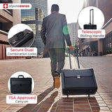 Alpine Swiss Rolling 17" Laptop Briefcase on Wheels Attache Lawyers Case Legal Size Black