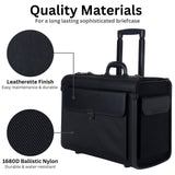Alpine Swiss Rolling 17" Laptop Briefcase on Wheels Attache Lawyers Case Legal Size Black