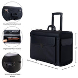 Alpine Swiss Rolling 17" Laptop Briefcase on Wheels Attache Lawyers Case Legal Size Black