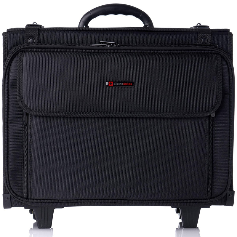 Alpine Swiss Rolling Briefcase | Laptop Bag For Men & Women | Hard Side Catalog Case on Wheels | Legal Size File Dividers | Lawyers Attache Case | Carry - On Overnight Business Travel Bag