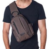 Alpine Swiss Sling Bag Crossbody Backpack Chest Pack Casual Day Bag Shoulder Bag Brown