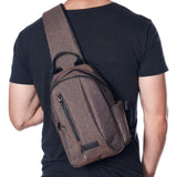 Alpine Swiss Sling Bag Crossbody Backpack Chest Pack Casual Day Bag Shoulder Bag Brown