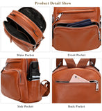 ALTOSY Genuine Leather Backpack for Women Small Convertible Backpack Purse Ladies Shoulder Bag 4 in 1 to Carry