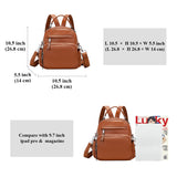 ALTOSY Genuine Leather Backpack for Women Small Convertible Backpack Purse Ladies Shoulder Bag 4 in 1 to Carry