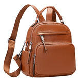 ALTOSY Genuine Leather Backpack for Women Small Convertible Backpack Purse Ladies Shoulder Bag 4 in 1 to Carry