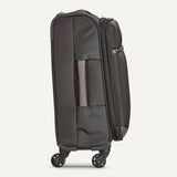 Amazon Basics 18" Medium Carry - On Softside Expandable Suitcase with 360 - Degree Spinner Wheels, Telescoping Handle, Zippered Pocket and Straps, Black