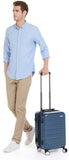Amazon Basics 21" Hardside Carry - On Luggage with TSA Lock, Expandable, Organized Interior with Divider and Pockets, Spinner Wheels, Navy Blue