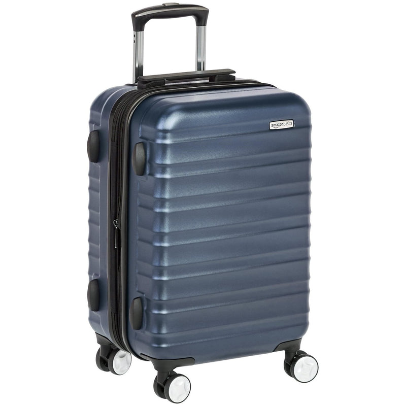 Amazon Basics 21" Hardside Carry - On Luggage with TSA Lock, Expandable, Organized Interior with Divider and Pockets, Spinner Wheels, Navy Blue