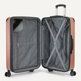 Amazon Basics 3 - Piece Luggage Set, Including One 22" Expandable Hardside Suitcase With 8 Spinner Wheels, One 15 - inch Tote Bag, and One 10 - inch Compact Travel Bag, Rose Gold