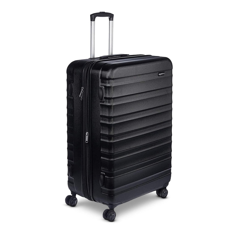 Amazon Basics 30" Hardside Large Checked Luggage, Hardshell Suitcase With Four Multi - directional Wheels, Expandable For Up to 15% More Space, Scratch - Resistant Shell, Black