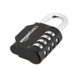 Amazon Basics 4 - Digit Combination Lock, Black, 2 - Pack