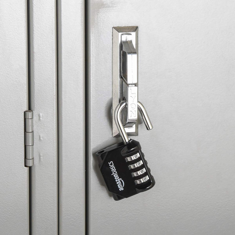 Amazon Basics 4 - Digit Combination Lock, Black, 2 - Pack