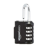Amazon Basics 4 - Digit Combination Lock, Black, 2 - Pack