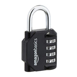 Amazon Basics 4 - Digit Combination Lock, Black, 2 - Pack