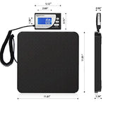 Amazon Basics Digital Postal Scale with Tare Function, Heavy Duty, Aluminium Platform, 440 lb Capacity, Digital Shipping, Portable, Black