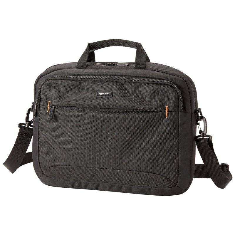 Amazon Basics Laptop Carrying Case with Shoulder Strap and Handle, Large Capacity, 15.6 in, Black