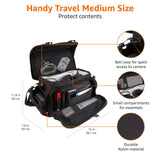 Amazon Basics Large DSLR Gadget Bag for Camera Storage with Shoulder Strap, Black with Grey Interior