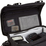 Amazon Basics Large DSLR Gadget Bag for Camera Storage with Shoulder Strap, Black with Grey Interior