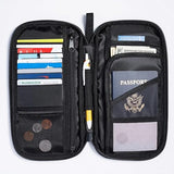 Amazon Basics RFID - blocking Passport Wallet, Passport Holder for Travel, 100% Nylon Material with Durable Zipper Closure, Zippered Pockets, Slots for Cards, 10"x5", Black, Solid