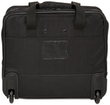 Amazon Basics Rolling Wheeled Laptop Bag, 15.6 in, Black, Sturdy with Compartments and Locking Handle