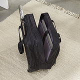 Amazon Basics Rolling Wheeled Laptop Bag, 15.6 in, Black, Sturdy with Compartments and Locking Handle