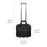 Amazon Basics Rolling Wheeled Laptop Bag, 15.6 in, Black, Sturdy with Compartments and Locking Handle