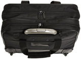 Amazon Basics Rolling Wheeled Laptop Bag, 15.6 in, Black, Sturdy with Compartments and Locking Handle