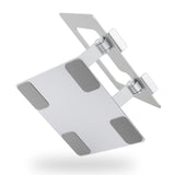 Amazon Basics Sturdy and Portable Ergonomic Laptop Stand for Desk, Height Adjustable Riser with Ventilated Cooling, Foldable, Fits all Laptops up to 17.3 Inch, Silver, 10 x 8.7 x 6 in