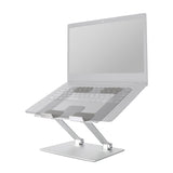 Amazon Basics Sturdy and Portable Ergonomic Laptop Stand for Desk, Height Adjustable Riser with Ventilated Cooling, Foldable, Fits all Laptops up to 17.3 Inch, Silver, 10 x 8.7 x 6 in