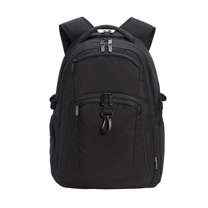 Amazon Basics Travel Laptop Backpack with Multiple Pockets and Compartments for 17 in / 43.1 cm Laptop, Water Resistant, Spacious with Padded Shoulder Straps, Black