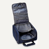 Amazon Basics Underseat Carry - On Luggage with Wheels, 14" Rolling Travel Bag, Fits Under the Seat with Multiple Pockets and Compartments, Navy Quilted