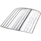 Amazon Basics Zippered PEVA Garment Bag, Dust Cover for Clothing Protection, Translucent White, 5 - Pack