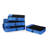 Amazon Essentials 4 - Piece Packing Cubes Travel Accessories Set, Space - Saving Luggage Organizer with Double Zipper, Mesh Top, 2 Medium/2 Large, Blue (Previously Amazon Basics)